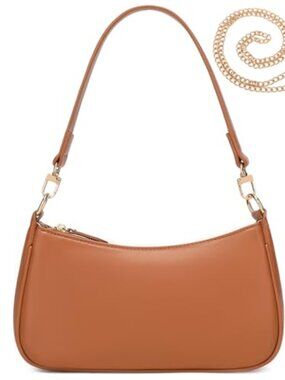 PU Leather Clutch Shoulder Bag Small Y2K 90s Purse Gold Chain